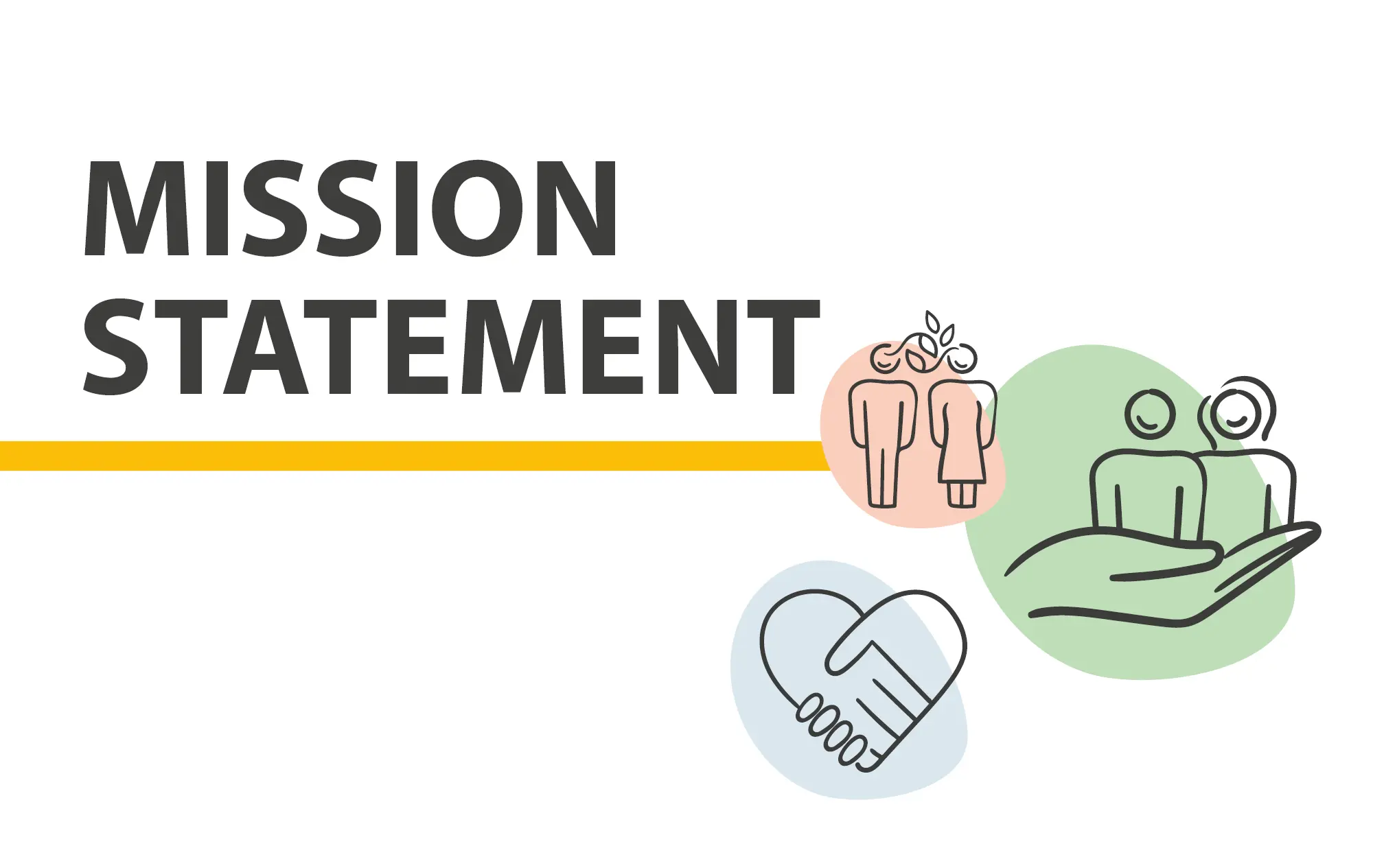 mission statement as written words and icons