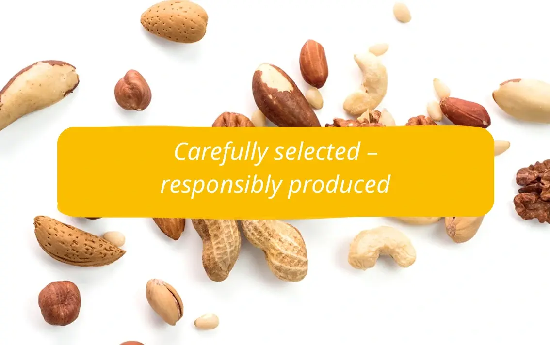 different nut kernels and the slogan carefully selected