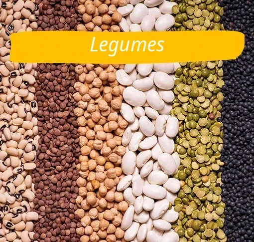 six different legumes
